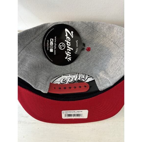 Zephyr INDYCAR Revered 3D Flatbill Cap Hat Snapback Racing Grey Red NEW - Picture 4 of 6